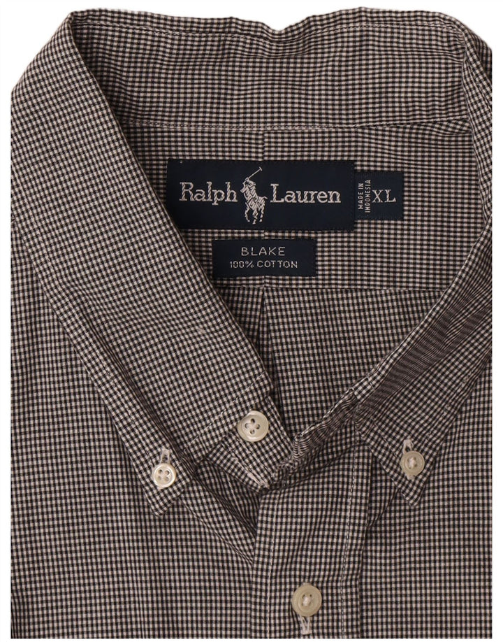 Ralph Lauren Mens Blake Shirt XL Grey Gingham Cotton