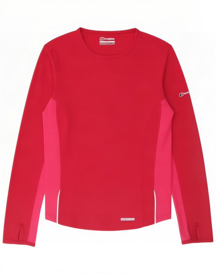 Berghaus Womens Top Long Sleeve UK 12 Medium Red Polyester