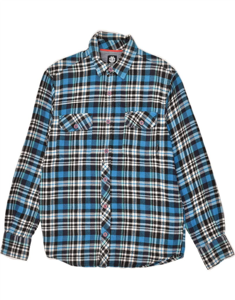 VINTAGE Mens Flannel Shirt Medium Blue Check Cotton Vintage Vintage and Second-Hand Vintage from Messina Hembry 