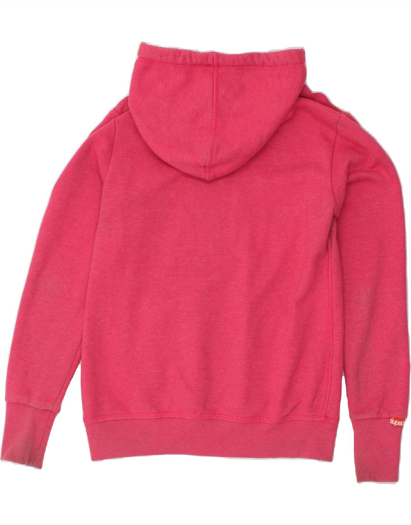 SUPERDRY Womens Graphic Hoodie Jumper UK 16 Large Pink Cotton | Vintage Superdry | Thrift | Second-Hand Superdry | Used Clothing | Messina Hembry 