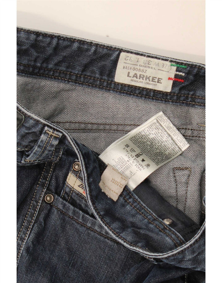 Diesel Mens Larkee Regular Straight Jeans W33 L32 Navy Blue Cotton