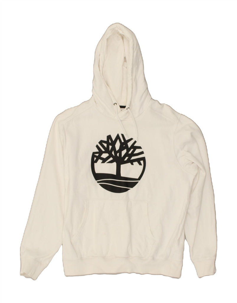 TIMBERLAND Mens Graphic Hoodie Jumper Large White Cotton | Vintage Timberland | Thrift | Second-Hand Timberland | Used Clothing | Messina Hembry 