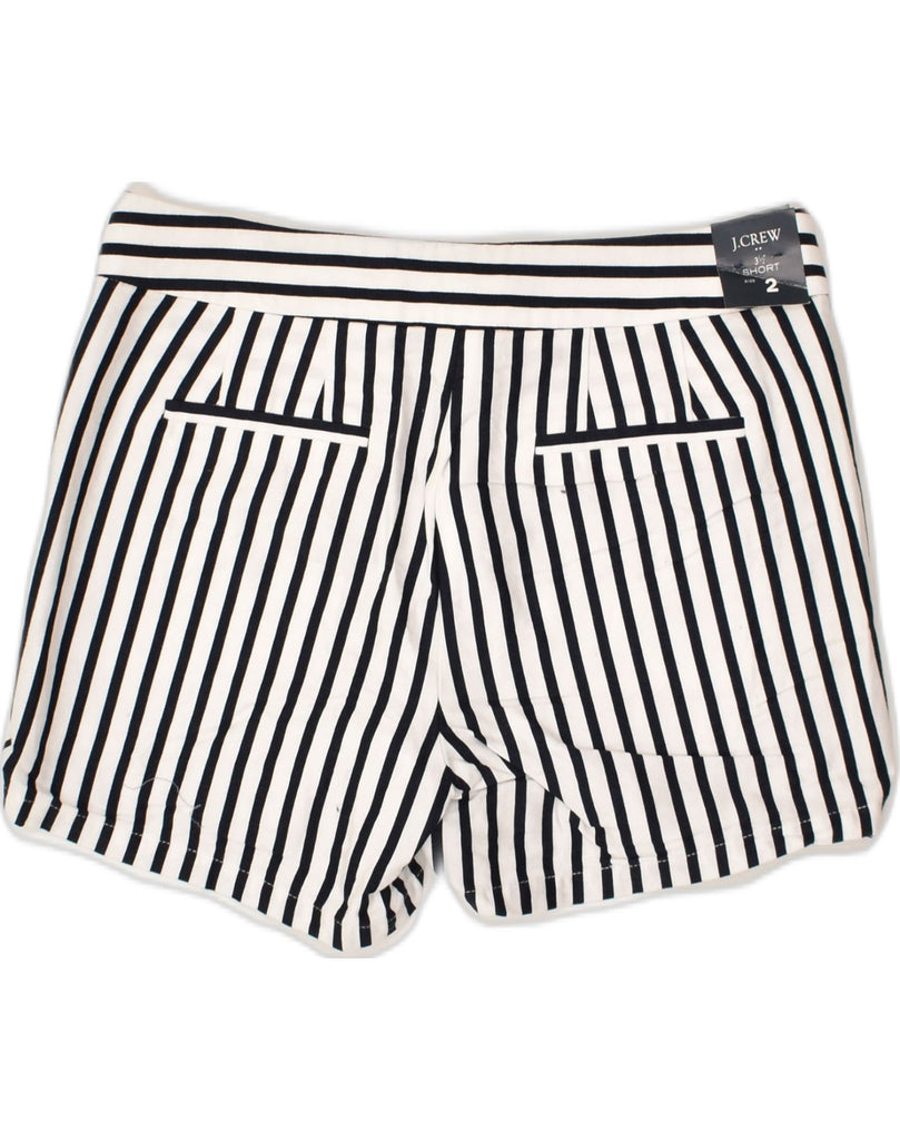 J. CREW Womens Hot Pants US 2 XS W30 White Striped Cotton | Vintage J. Crew | Thrift | Second-Hand J. Crew | Used Clothing | Messina Hembry 