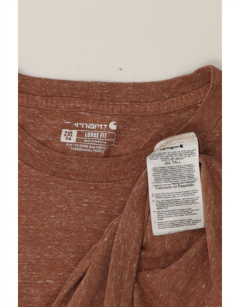 CARHARTT Mens Loose Fit T-Shirt Top 2XL Pink Flecked Cotton Vintage Carhartt and Second-Hand Carhartt from Messina Hembry 
