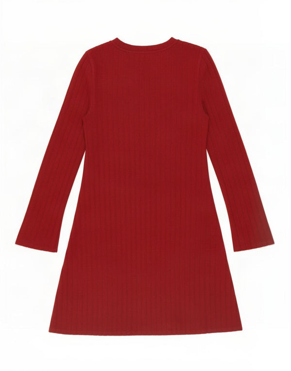 Marks & Spencer Womens Jumper Dress UK 10 Small Burgundy Flecked
