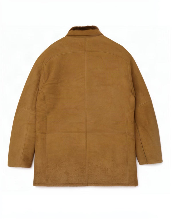 Vintage Mens Shearling Jacket IT 50 Large Brown