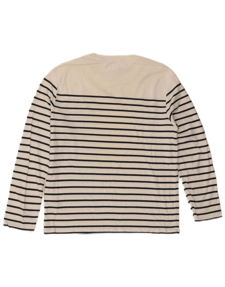 Levi's Mens Top Long Sleeve Medium White Striped Cotton