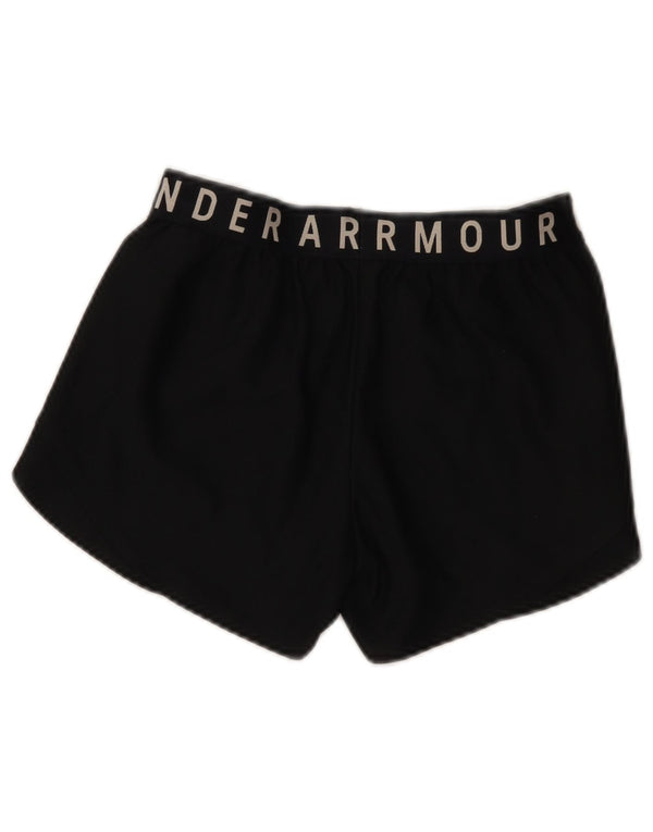 Under Armour Womens Heat Gear Graphic Sport Shorts UK 6 XS Black Polyester
