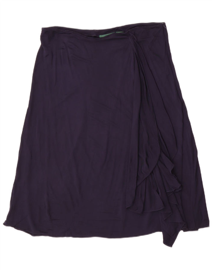 Ralph Lauren Womens A-Line Skirt Large W36 Navy Blue Rayon
