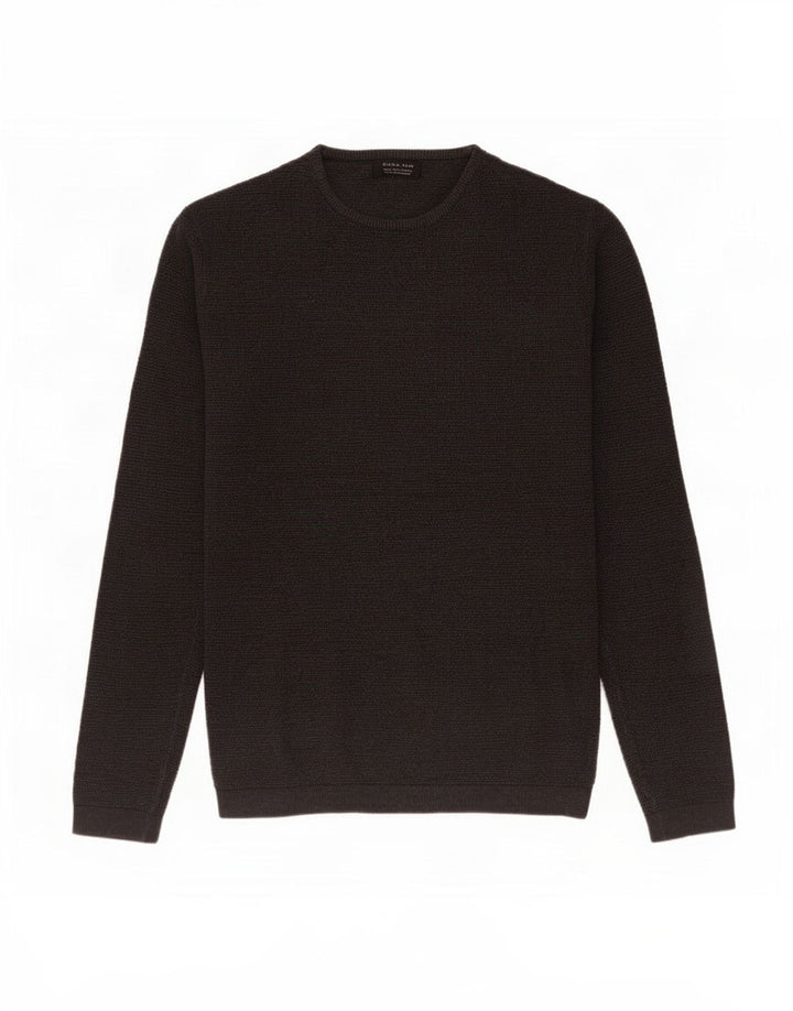 Zara Mens Crew Neck Jumper Sweater Small Grey