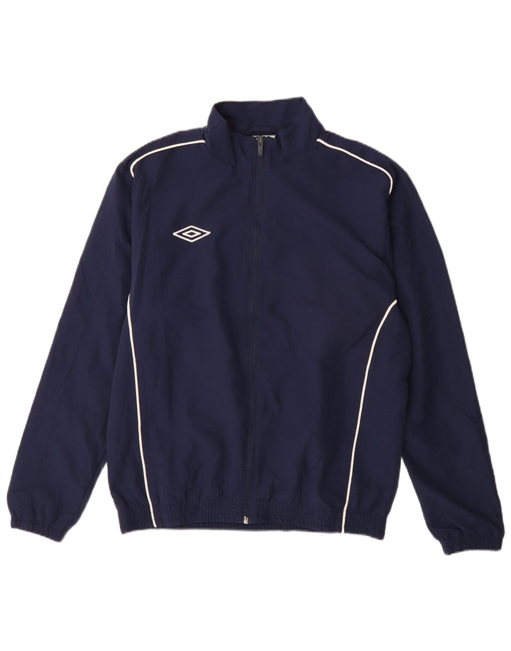 Umbro Mens Tracksuit Top Jacket Medium Navy Blue Polyester