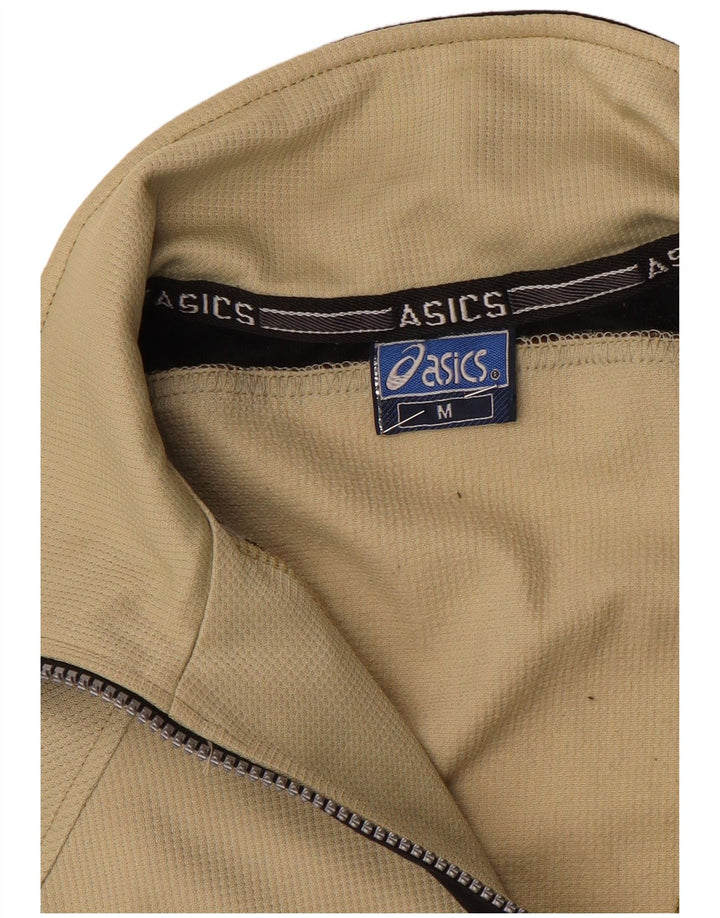 Asics Mens Tracksuit Top Jacket Medium Beige Colourblock