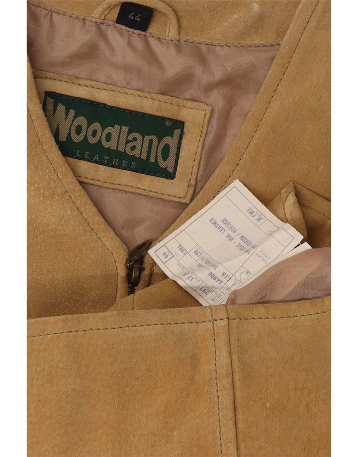 Woodland Womens Suede Gilet IT 44 Medium Beige Leather