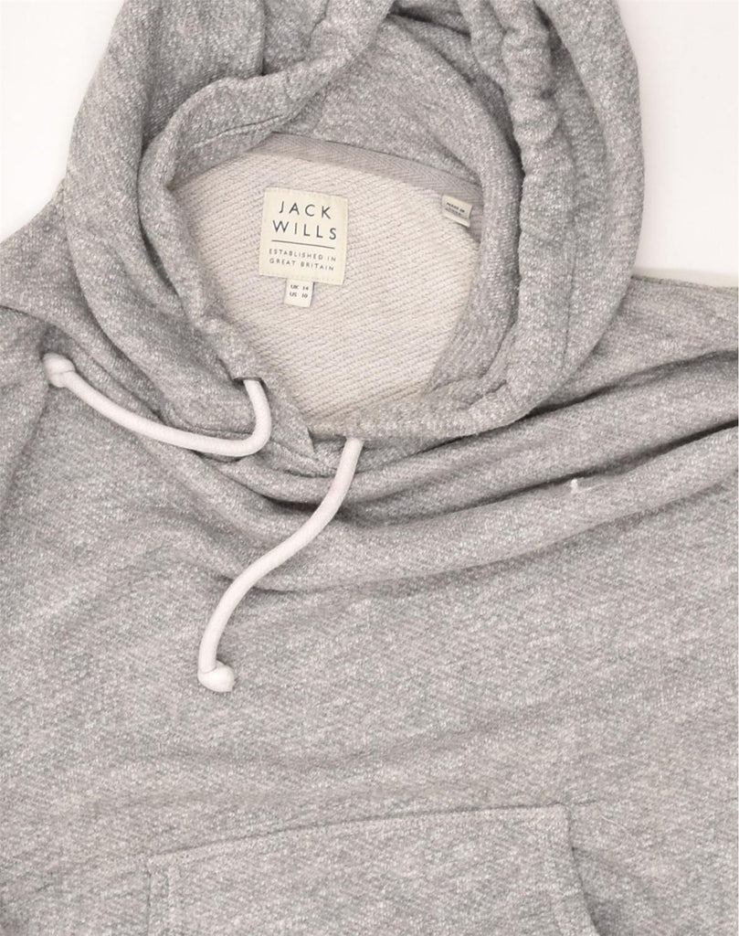 JACK WILLS Womens Oversized Hoodie Jumper UK 14 Large Grey Cotton | Vintage Jack Wills | Thrift | Second-Hand Jack Wills | Used Clothing | Messina Hembry 