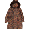 FUCHS & SCHMITT Womens Hooded Overcoat UK 12 Medium Brown Fair Isle Cotton Vintage FUCHS & SCHMITT and Second-Hand FUCHS & SCHMITT from Messina Hembry 