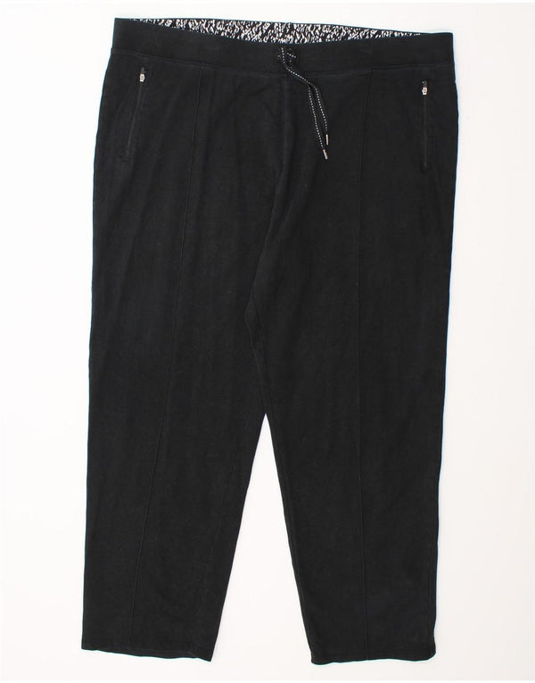 Marks & Spencer Womens Tracksuit Trousers UK 22 3XL Black Cotton