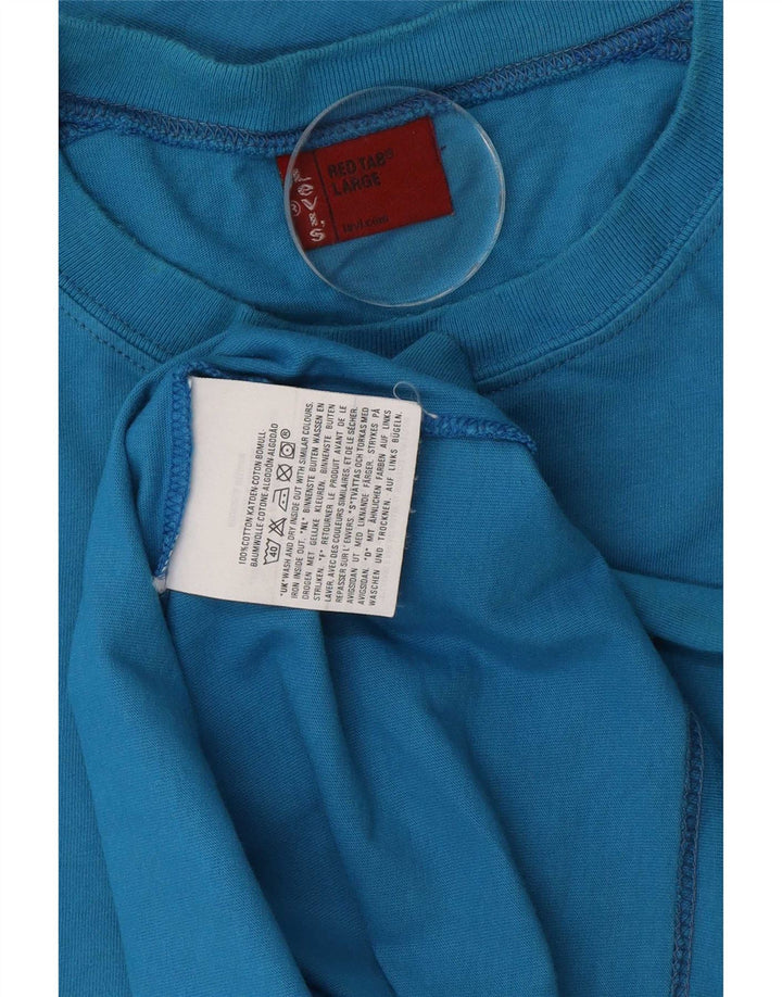 Levi's Mens Graphic Top Long Sleeve Large Blue Colourblock Cotton