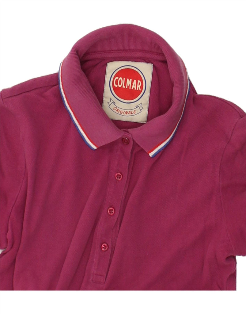 COLMAR Womens Polo Shirt UK 12 Medium Pink Cotton | Vintage Colmar | Thrift | Second-Hand Colmar | Used Clothing | Messina Hembry 