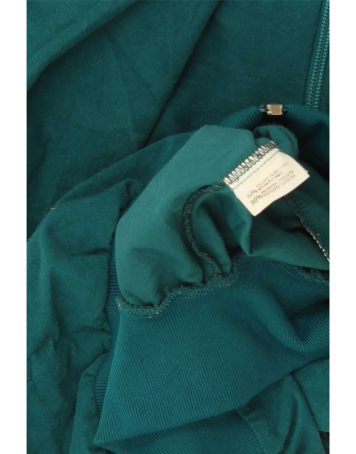Asics Womens Tracksuit Top Jacket IT 46 Large Green Colourblock Retro