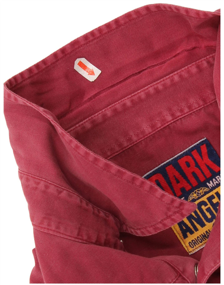 Vintage Mens Western Shirt XL Burgundy Cotton