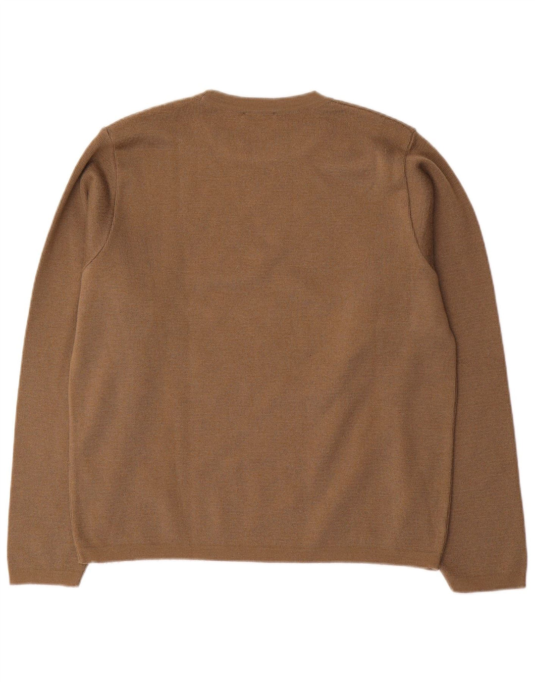 Trussardi Jeans Mens Crew Neck Jumper Sweater Medium Brown Wool