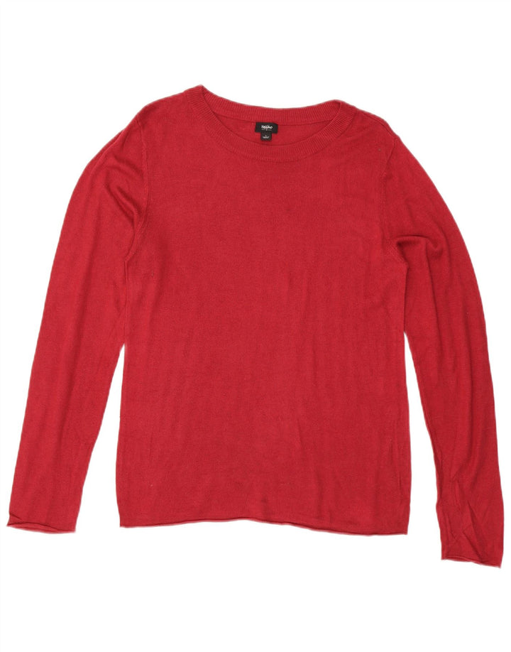 MOSSIMO Womens Boat Neck Jumper Sweater UK 14 Large Red Rayon