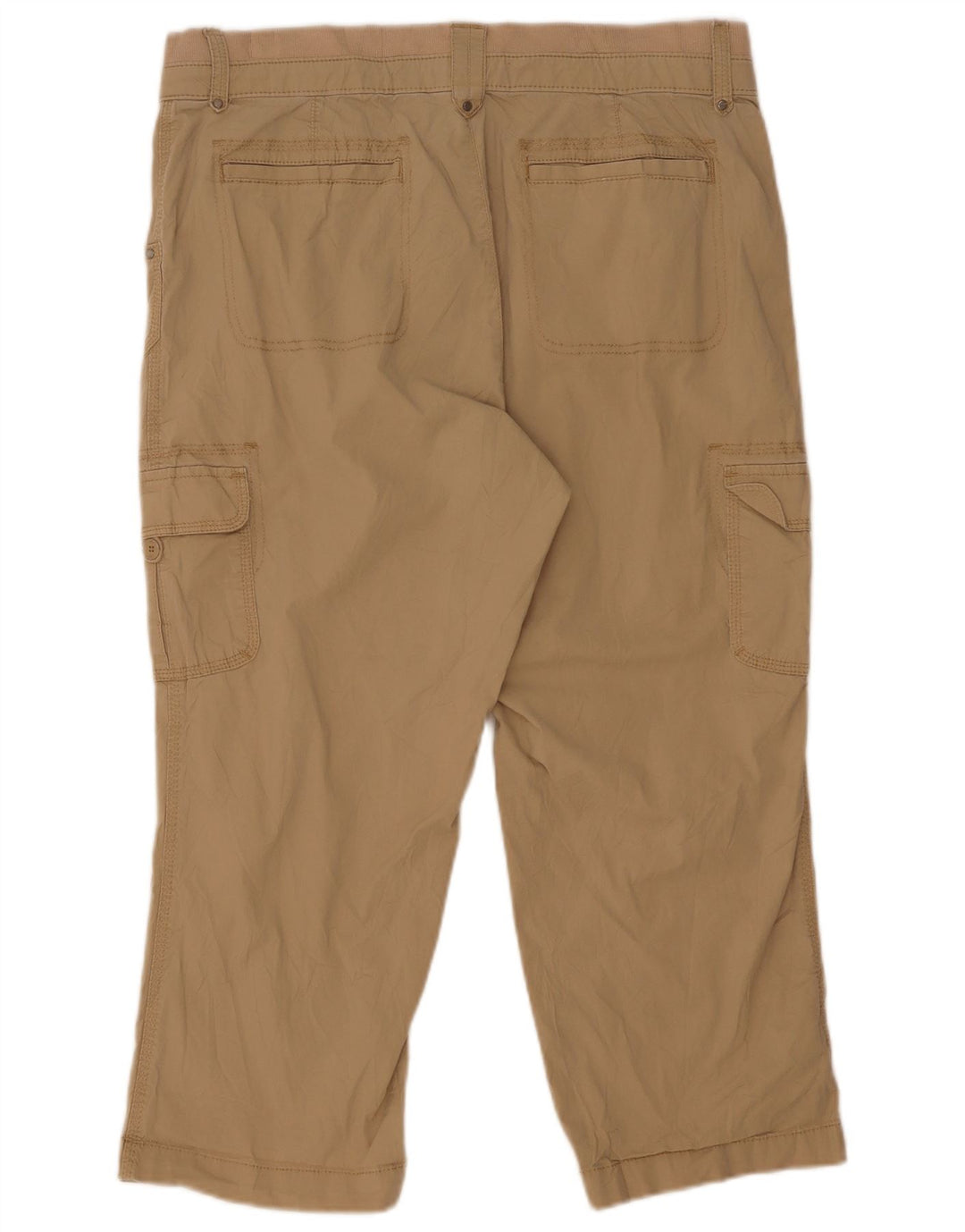 Lee Womens Cargo Capri Trousers US 14 Large W32 L22 Beige Cotton