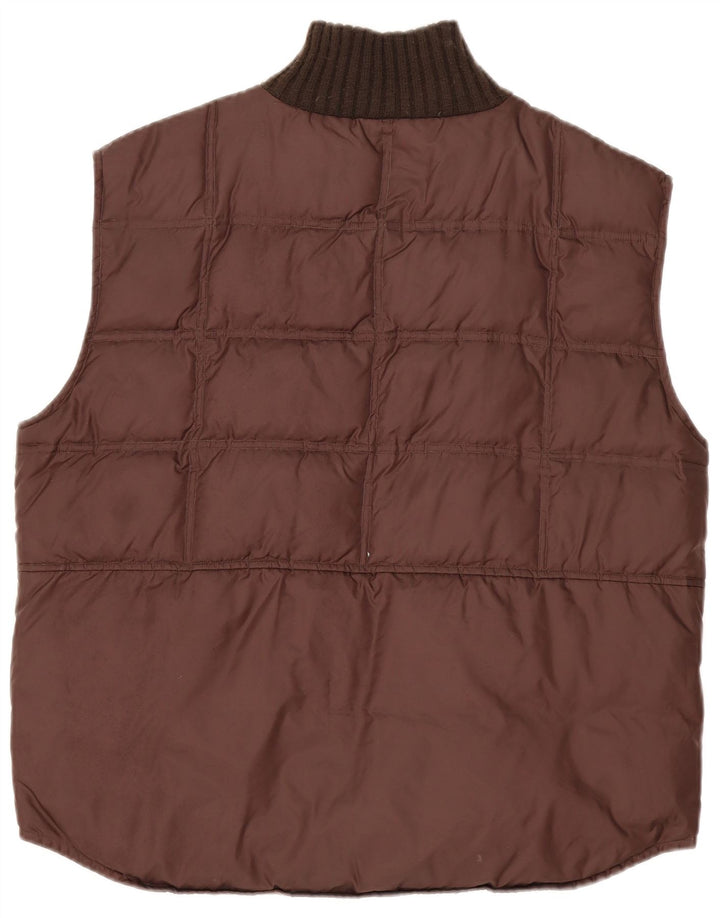 Vintage Mens Padded Gilet UK 40 Large Brown