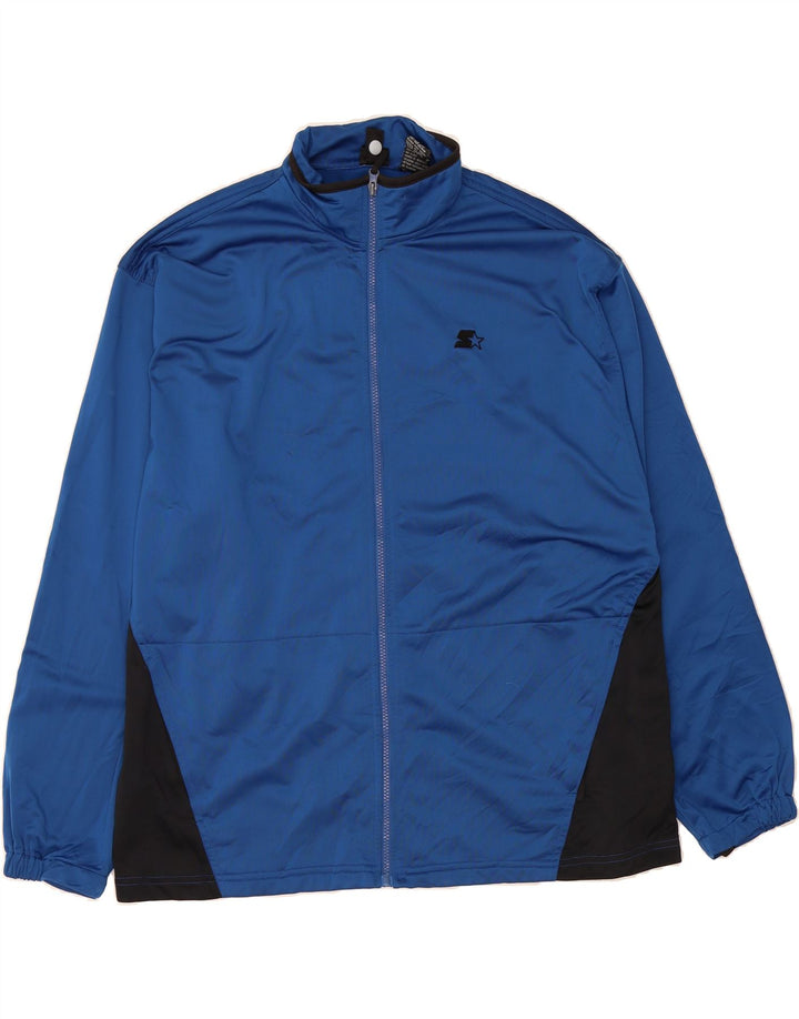 STARTER Mens Tracksuit Top Jacket XL Blue Colourblock Polyester Vintage Starter and Second-Hand Starter from Messina Hembry 
