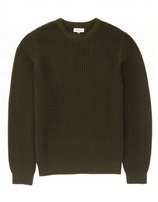 Jack & Jones Mens Crew Neck Jumper Sweater Large Green Cotton