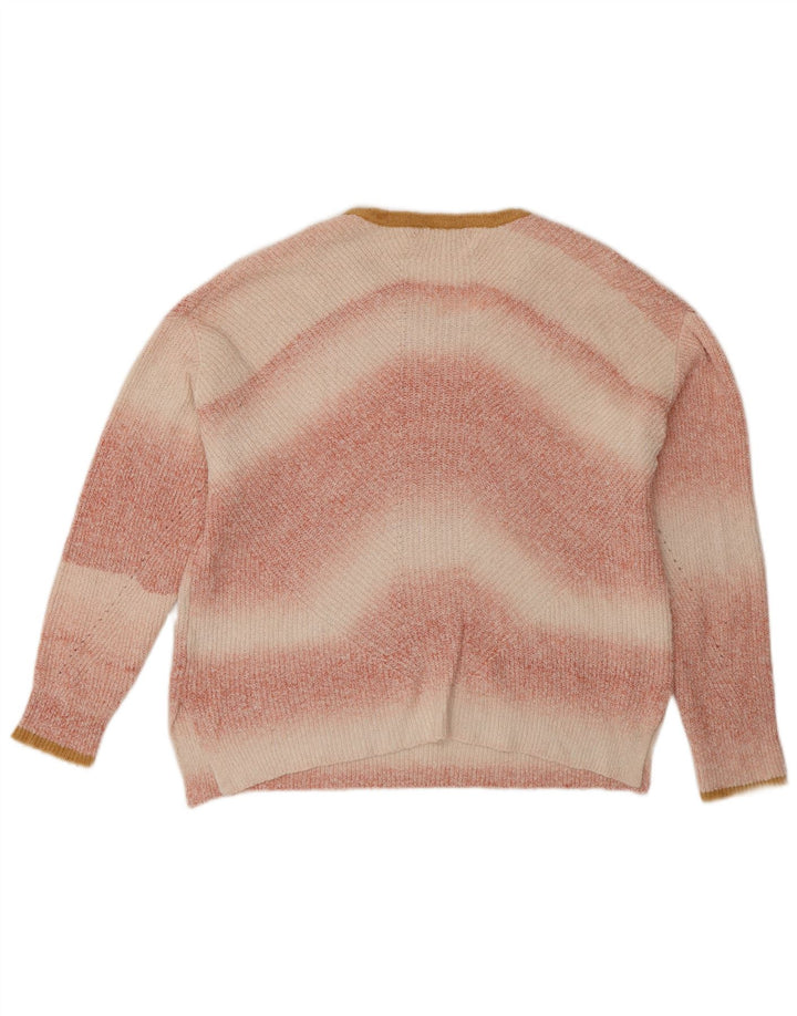 White Stuff Womens Crew Neck Jumper Sweater UK 12 Medium Pink Striped