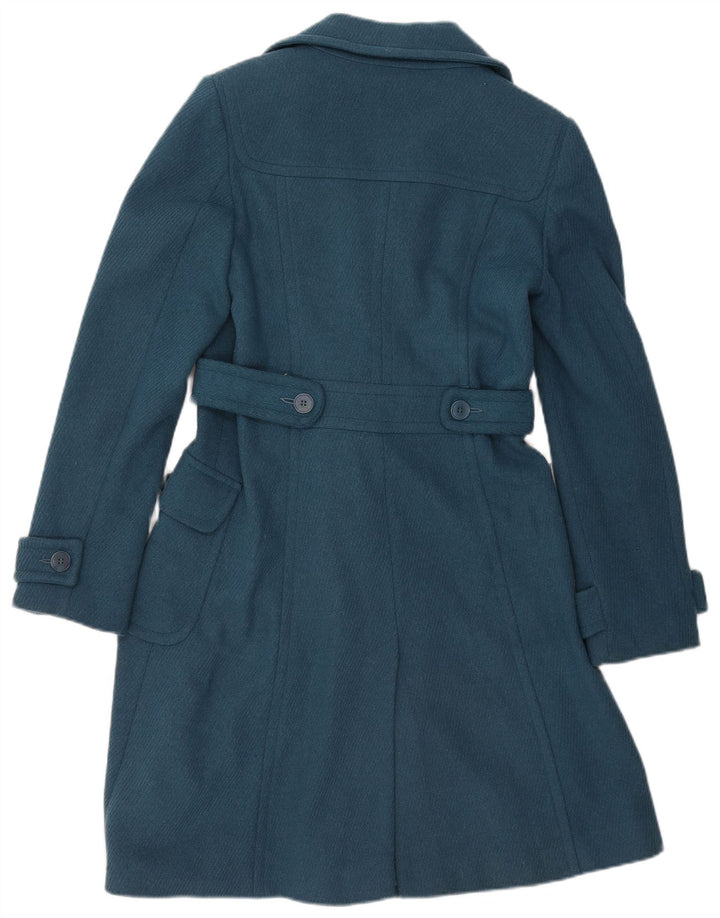Oasis Womens Overcoat UK 10 Small Blue Wool