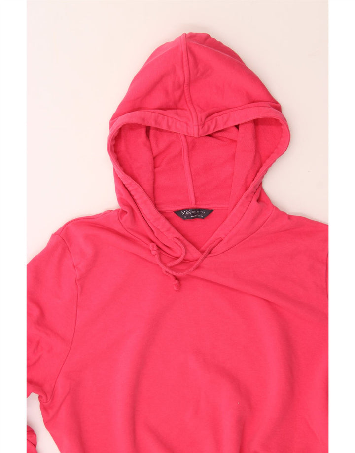MARKS & SPENCER Womens Hoodie Jumper UK 16 Large Pink Cotton Vintage Marks & Spencer and Second-Hand Marks & Spencer from Messina Hembry 