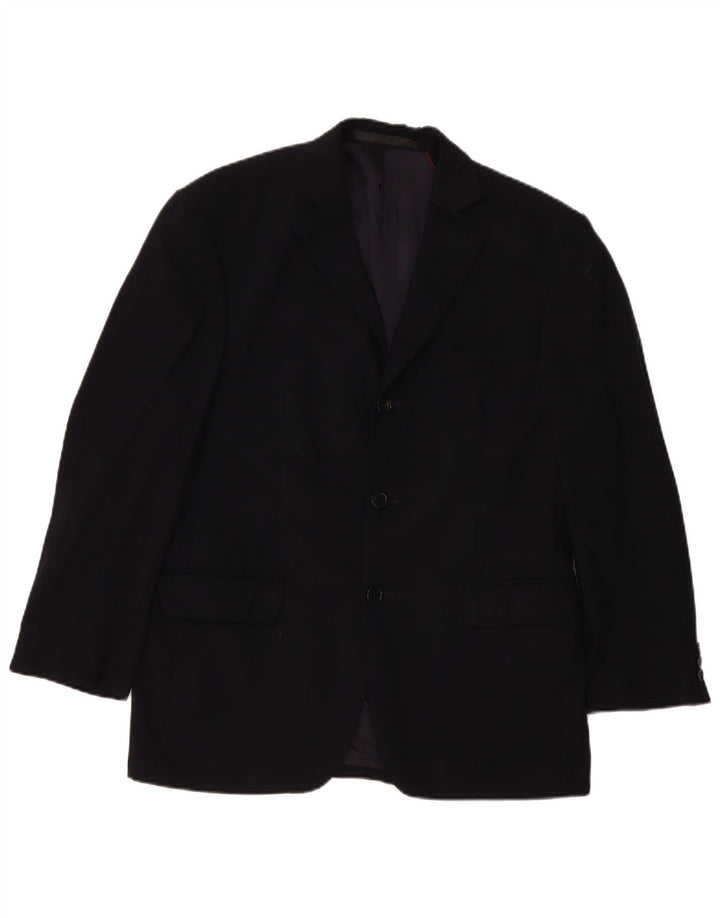 Marks & Spencer Mens 3 Button Blazer Jacket UK 38 Medium Navy Blue New Wool