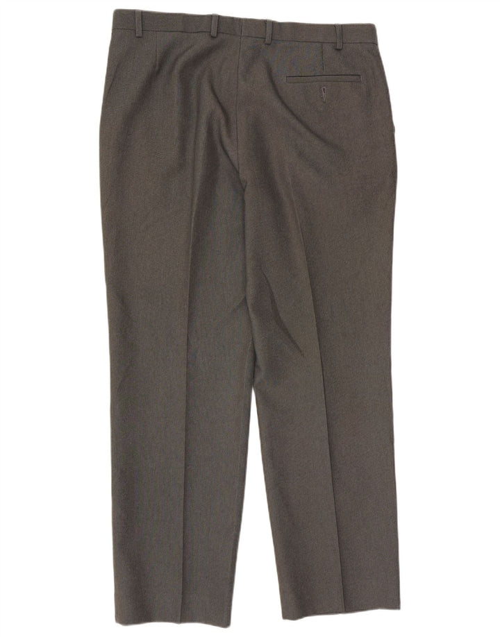 Marks & Spencer Mens Straight Suit Trousers W38 L33 Grey Polyester