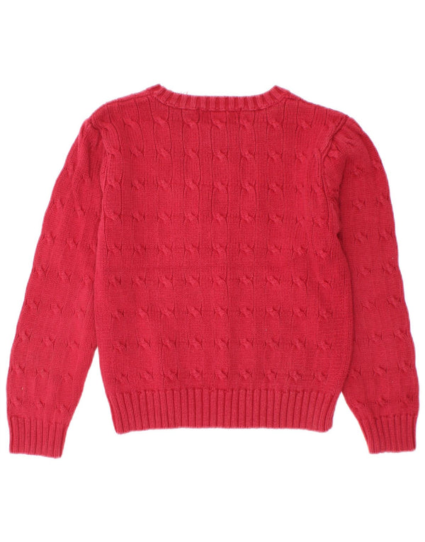 Polo Ralph Lauren Boys Boat Neck Jumper Sweater 4-5 Years Red Cotton