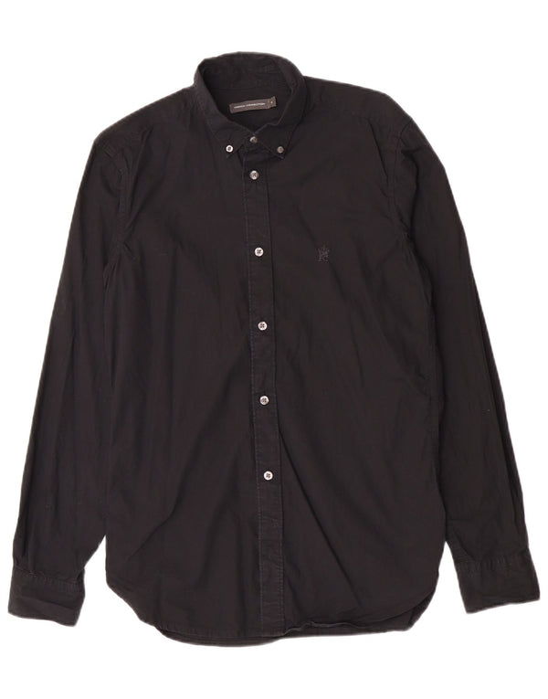 French Connection Mens Shirt Small Black Cotton