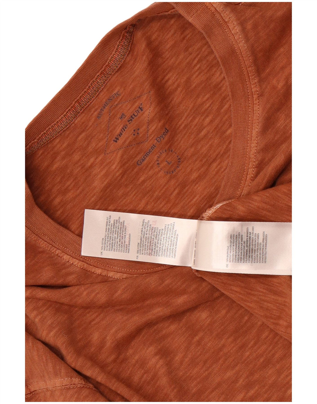 White Stuff Mens Top Long Sleeve Large Brown Flecked Cotton