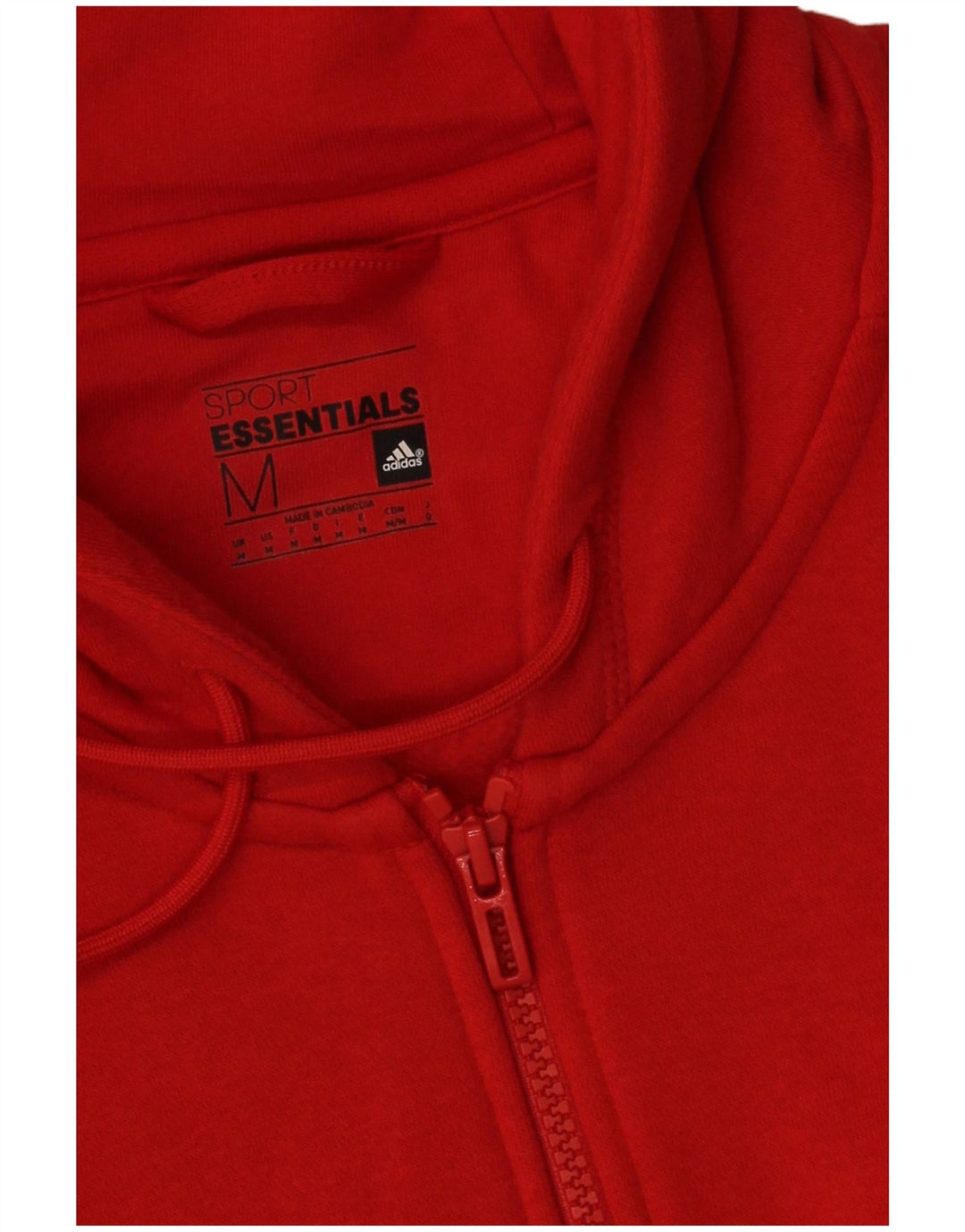 Adidas Mens Zip Hoodie Sweater Medium Red Cotton
