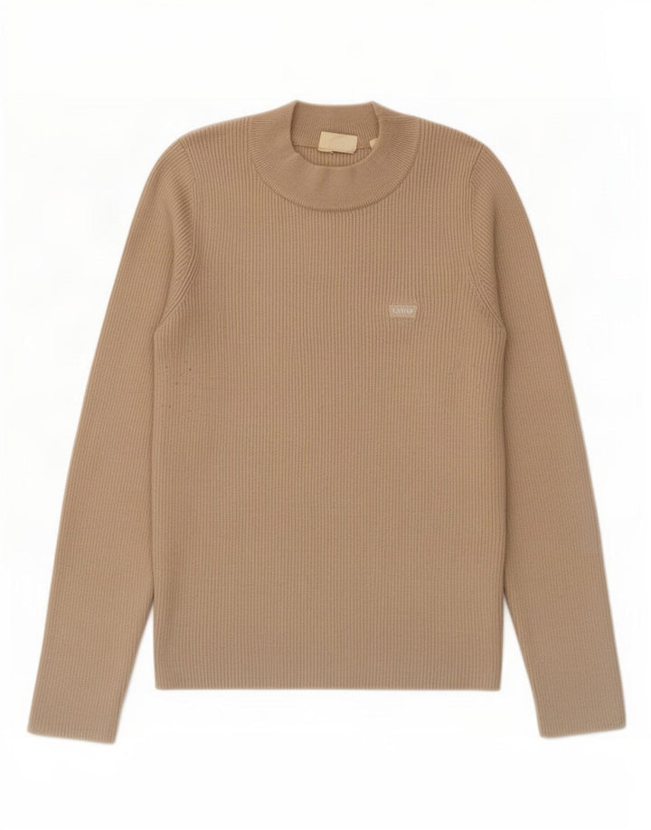 Levi's Womens Crew Neck Jumper Sweater UK 4 XS Beige