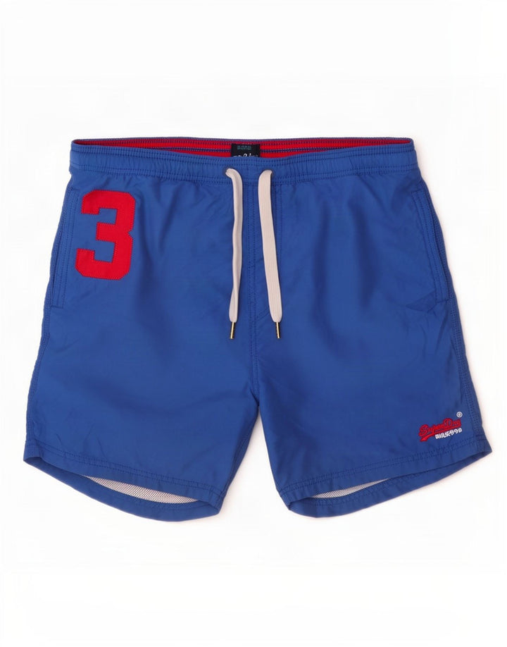Superdry Mens Graphic Swimming Shorts Large Blue Polyester
