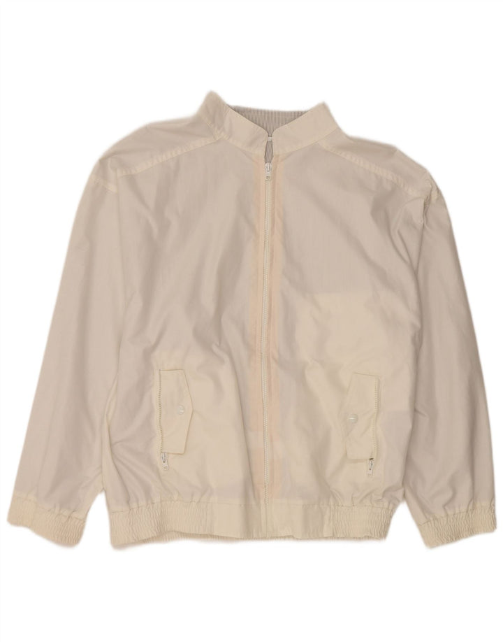 VINTAGE Mens Bomber Jacket IT 50 Large White