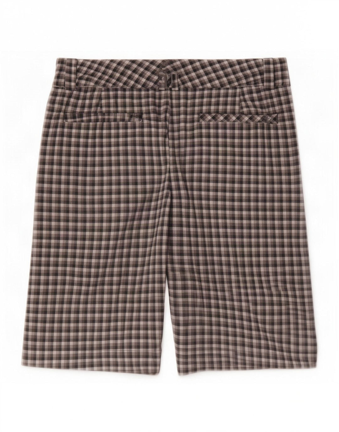 Nike Womens Dri Fit Chino Shorts UK 14 Medium W32 Grey Check Polyester
