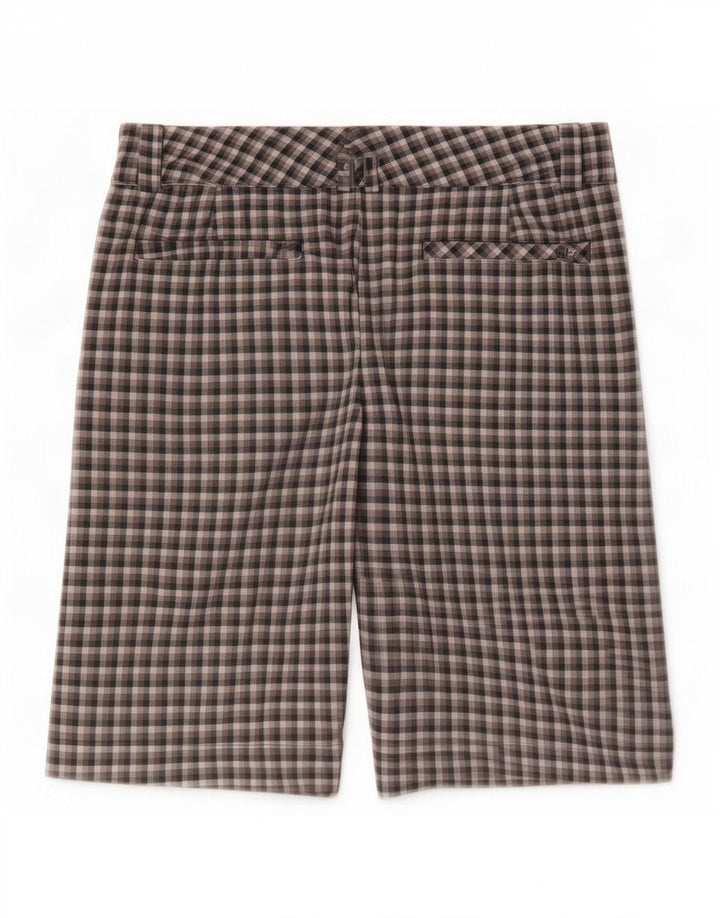 Nike Womens Dri Fit Chino Shorts UK 14 Medium W32 Grey Check Polyester