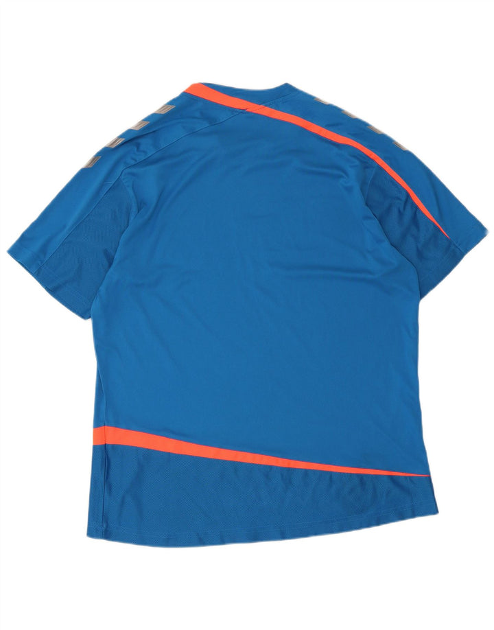 Hummel Mens Graphic T-Shirt Top Large Blue Striped