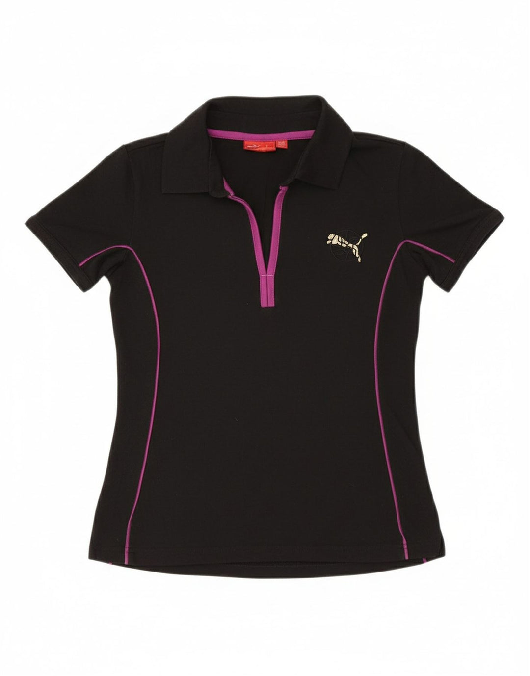 PUMA Womens Polo Shirt UK 10 Small Black