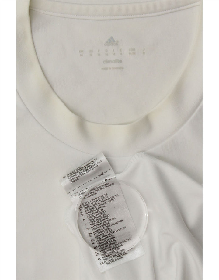 Adidas Mens Climalite T-Shirt Top Medium White Polyester