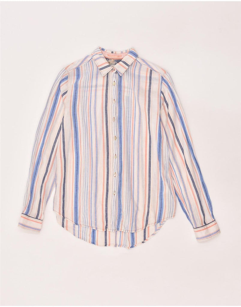 PEPE JEANS Womens Loose Fit Shirt UK 6 XS Multicoloured Striped Cotton | Vintage PEPE Jeans | Thrift | Second-Hand PEPE Jeans | Used Clothing | Messina Hembry 