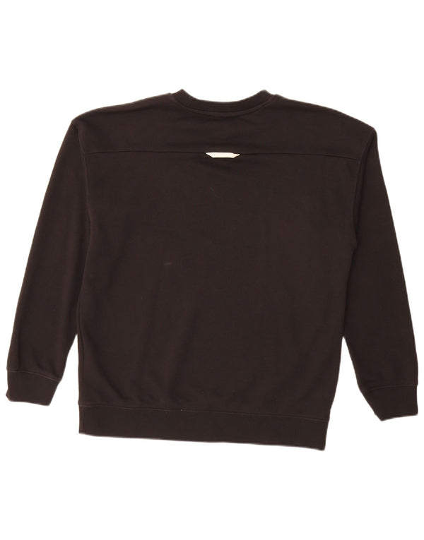 ADIDAS Womens Graphic Sweatshirt Jumper UK 14 Large Black Cotton