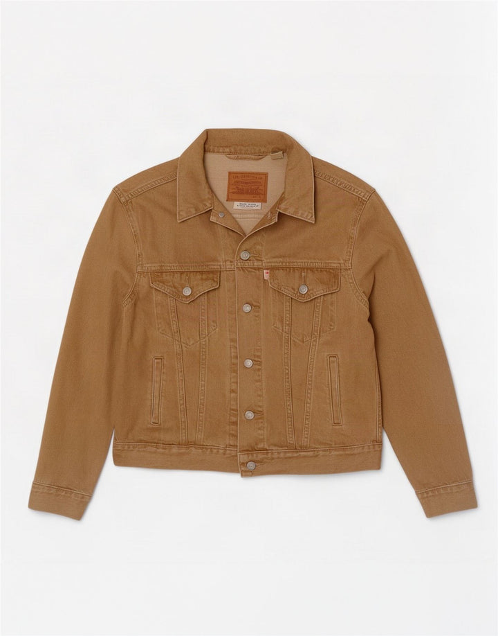 Levi's Mens Denim Jacket UK 36 Small Beige Cotton